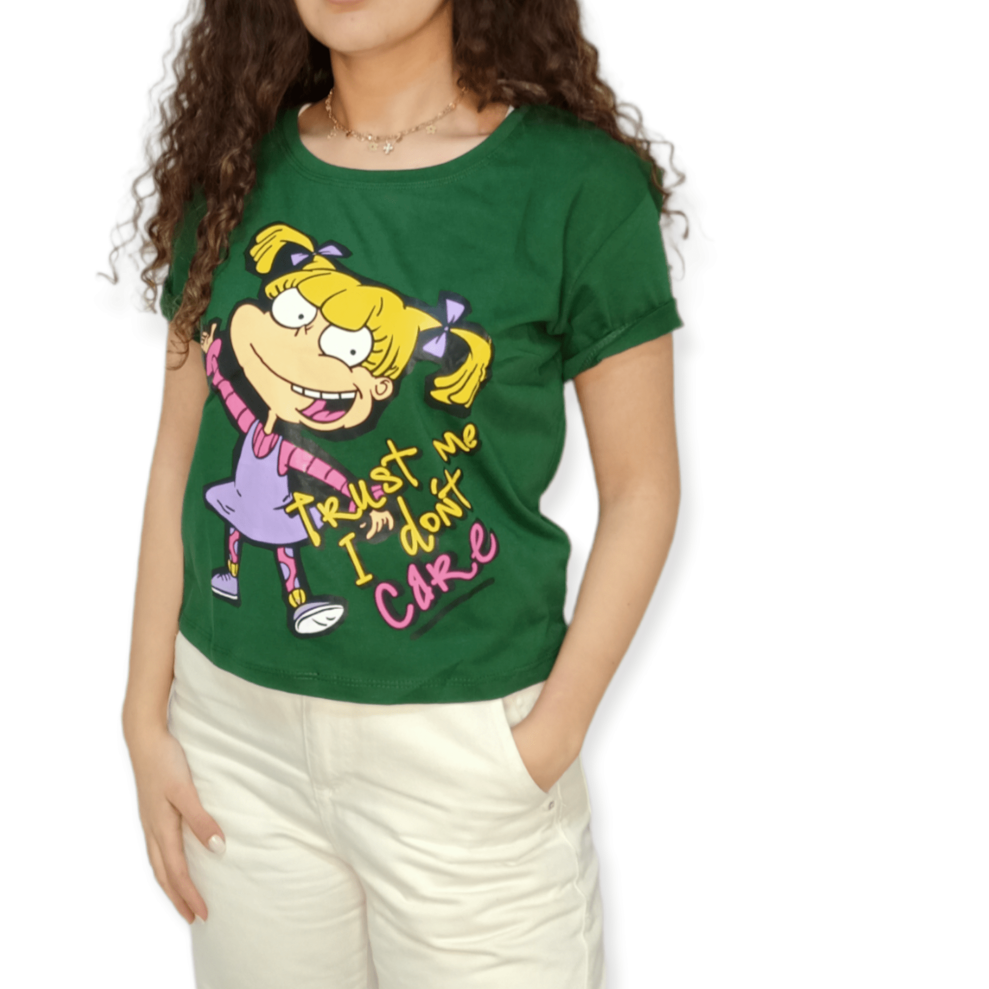 ElOutlet - Summer Women Women T-Shirts Women T-Shirt - Green (Trust me I don't care)