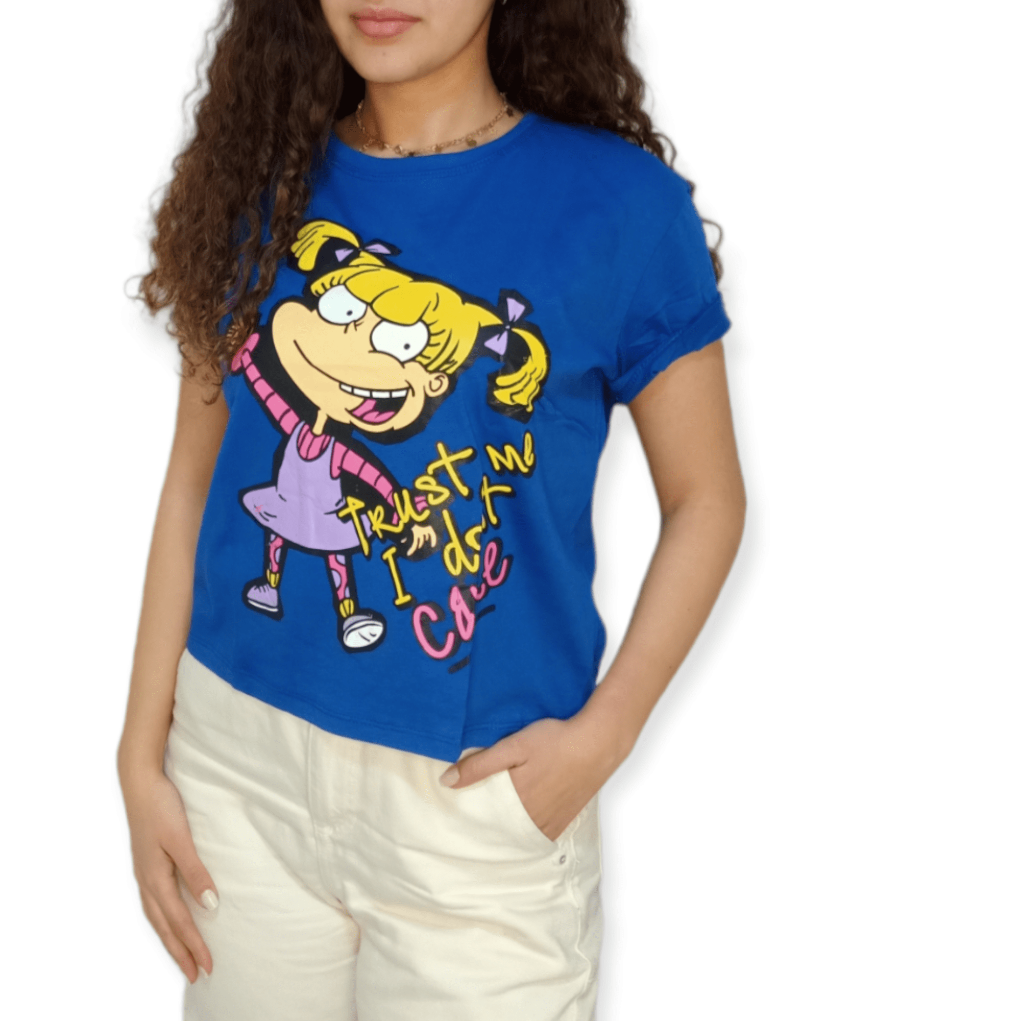 ElOutlet - Summer Women Women T-Shirts Women T-Shirt - Light Blue (Trust me I don't care)