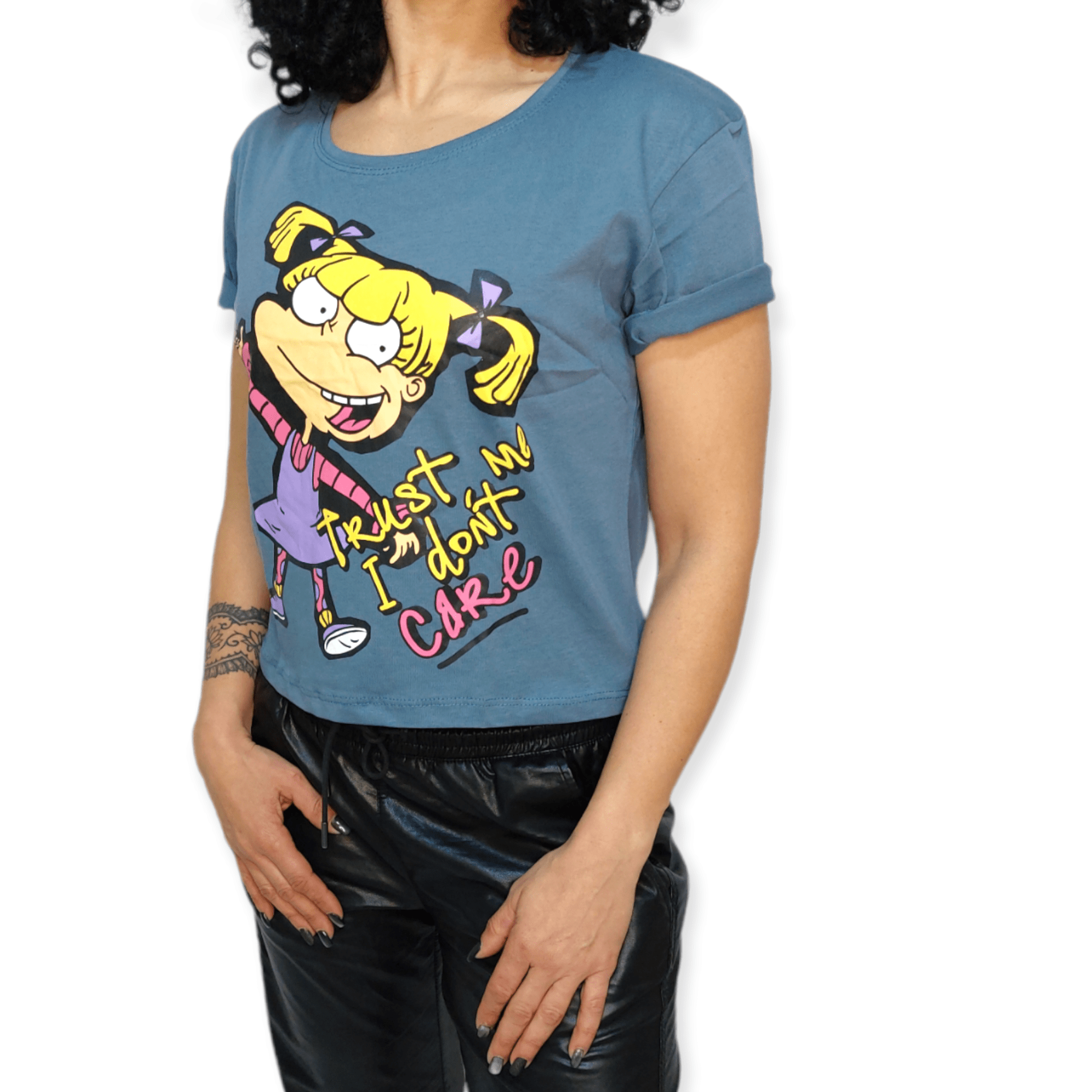 ElOutlet - Summer Women Women T-Shirts Women T-Shirt - Light Grey (Trust me I don't care)