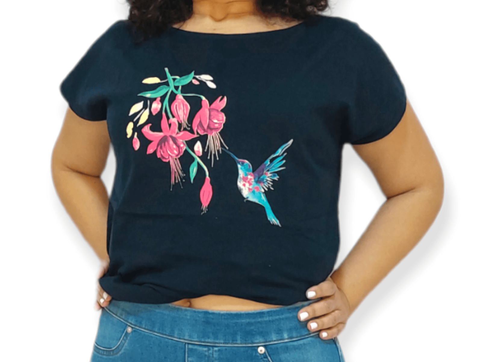ElOutlet - Summer Women Women T-Shirts Women T-Shirt - TT (Slim-Fit) - Dark Blue (Birdy)
