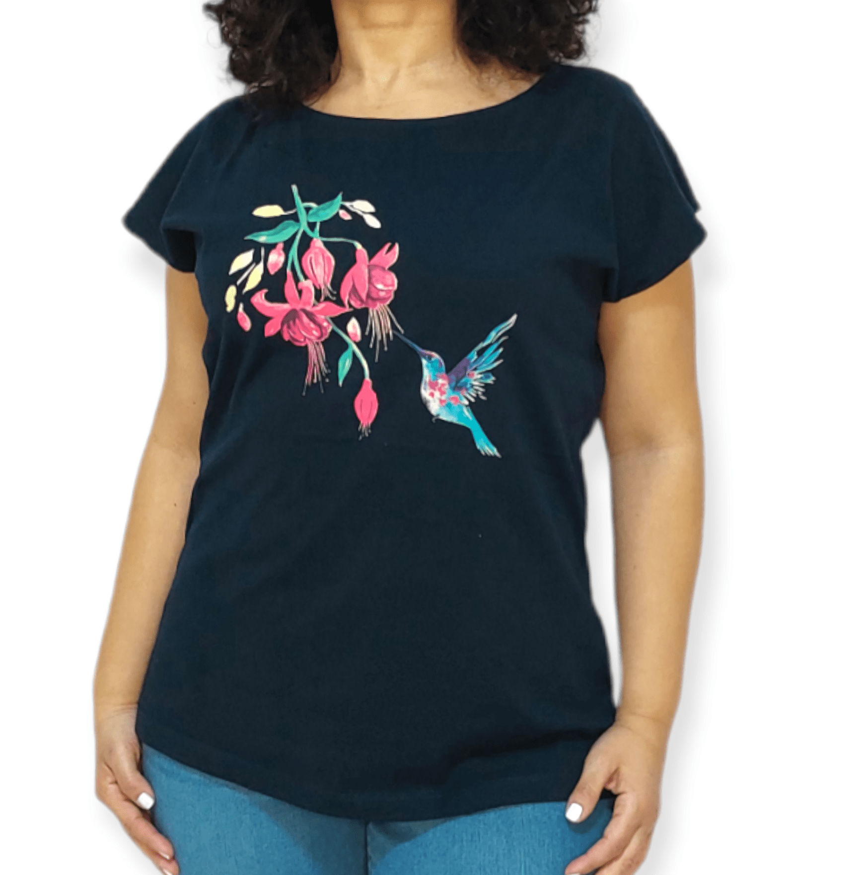 ElOutlet - Summer Women Women T-Shirts Women T-Shirt - TT (Slim-Fit) - Dark Blue (Birdy)