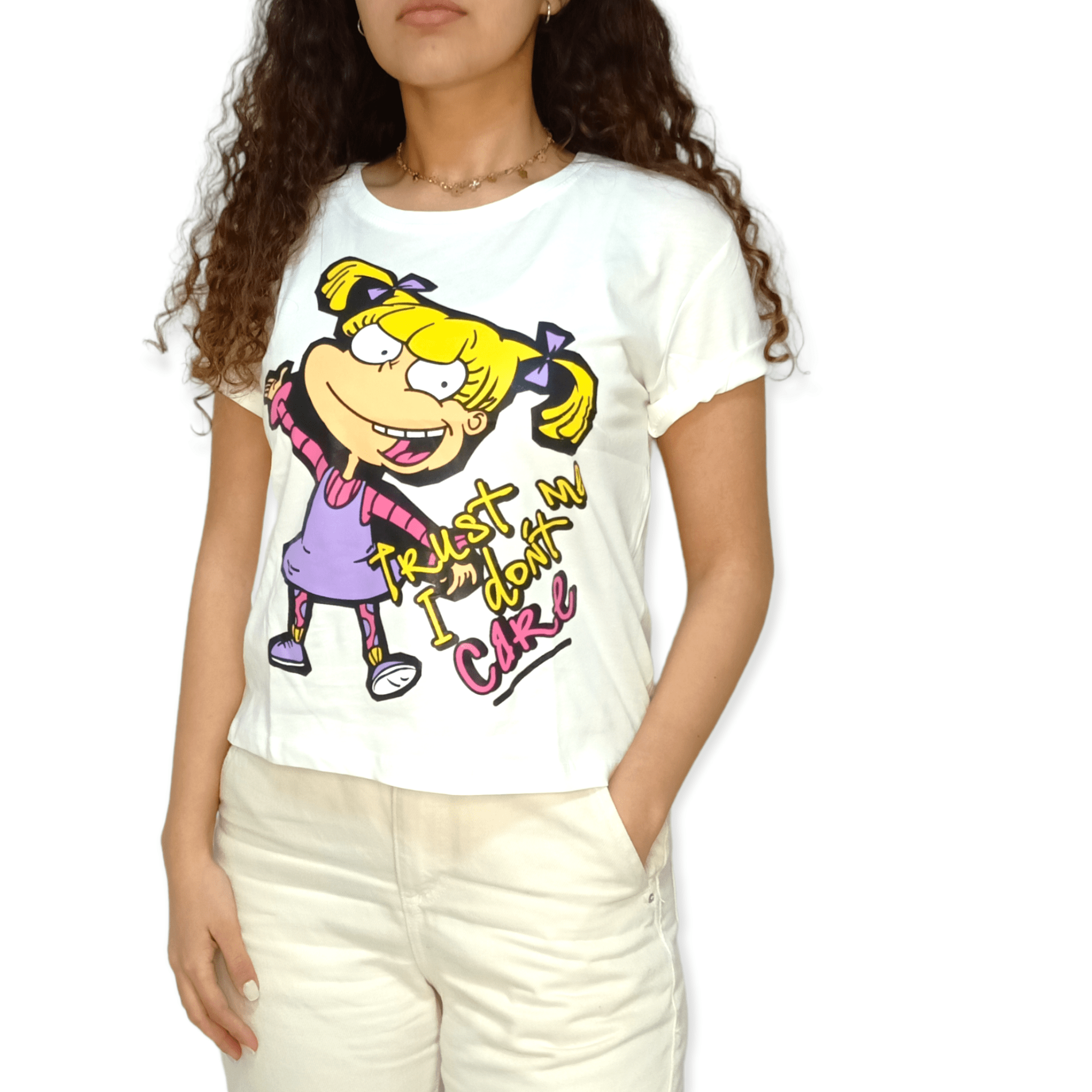 ElOutlet - Summer Women Women T-Shirts Women T-Shirt - White (Trust me I don't care)