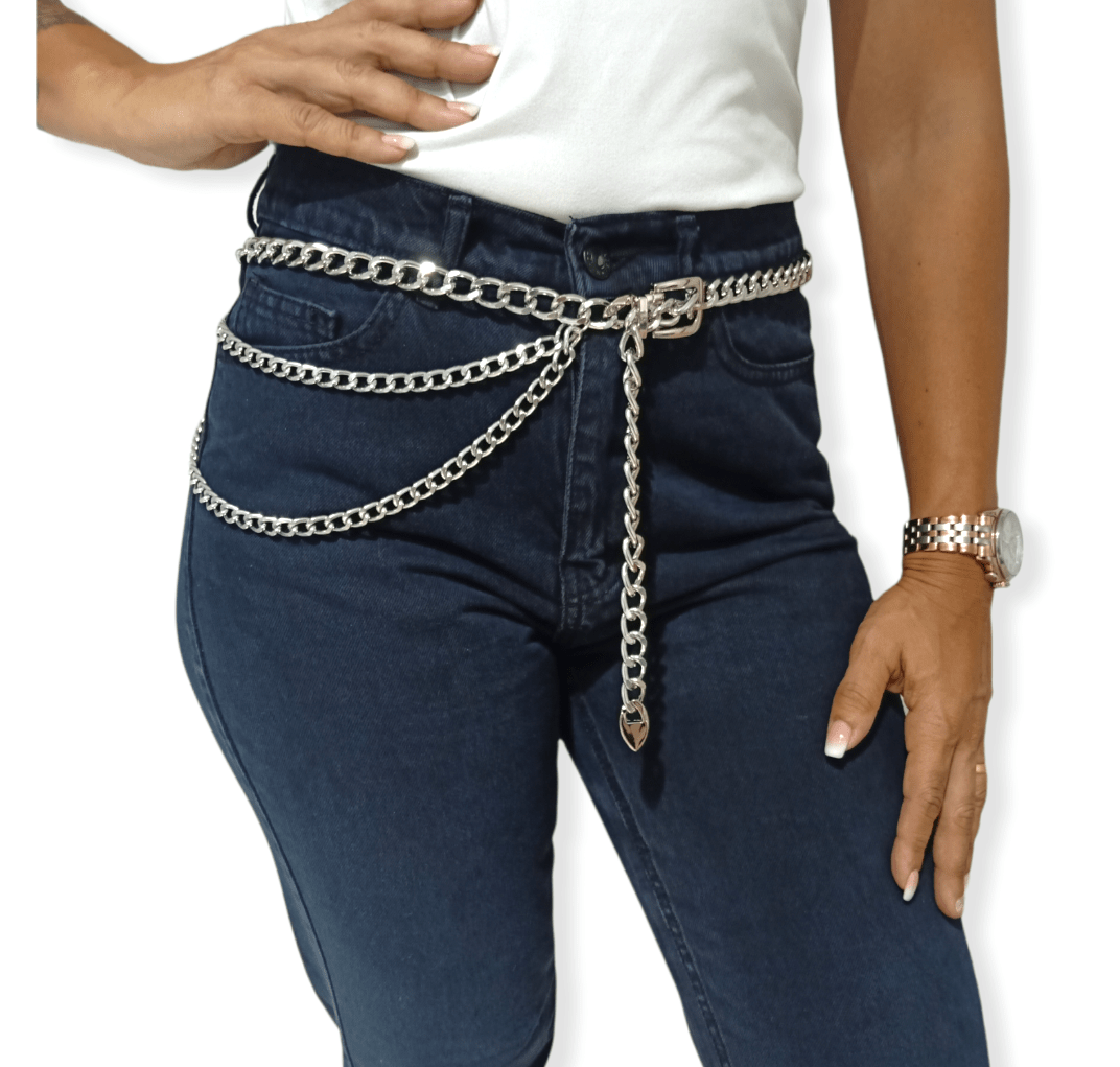 ElOutlet Women Belts Women Belt - Silver Chain