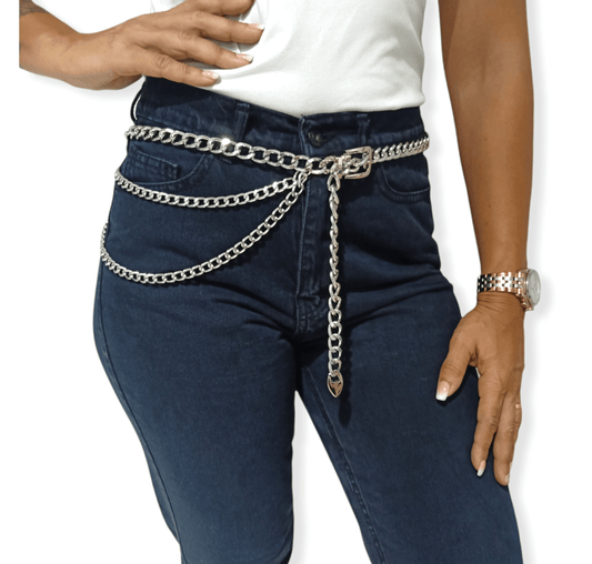 ElOutlet Women Belts Women Belt - Silver Chain