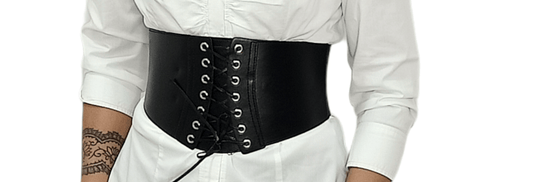 ElOutlet Women Belts Women Belt - Wide Black dotted