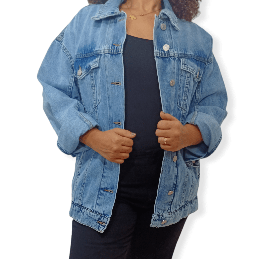 ElOutlet Women Jacket [Oversize] Women Jeans Jacket - Blue