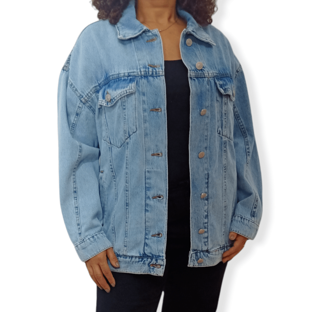ElOutlet Women Jacket [Oversize] Women Jeans Jacket - Blue