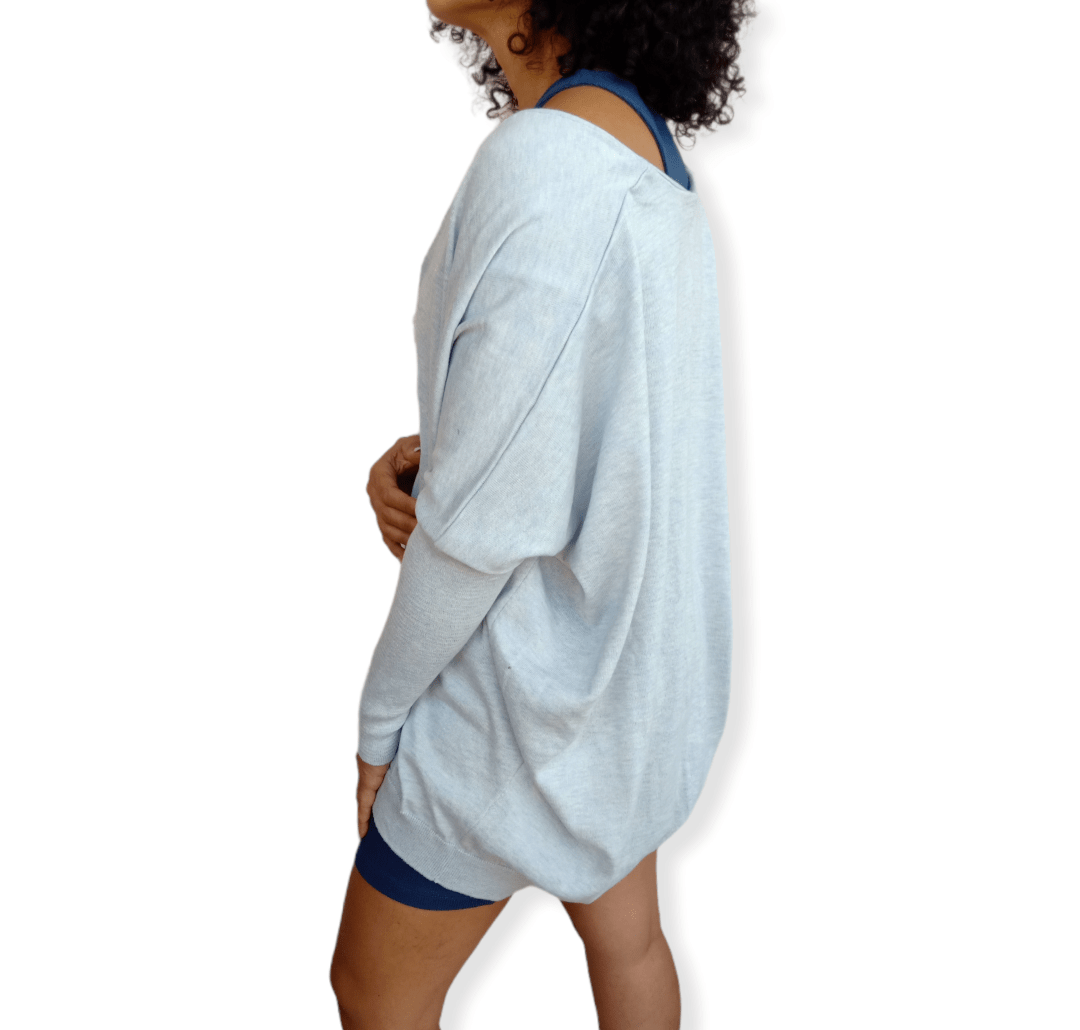 ElOutlet Women Jacket (Oversized Jacket) Baby Blue