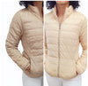 ElOutlet Women Jacket Puffer Women Double-Face Jacket - Beige x Patterned