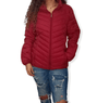 ElOutlet Women Jacket S Puffer Women Sweater - Crimson