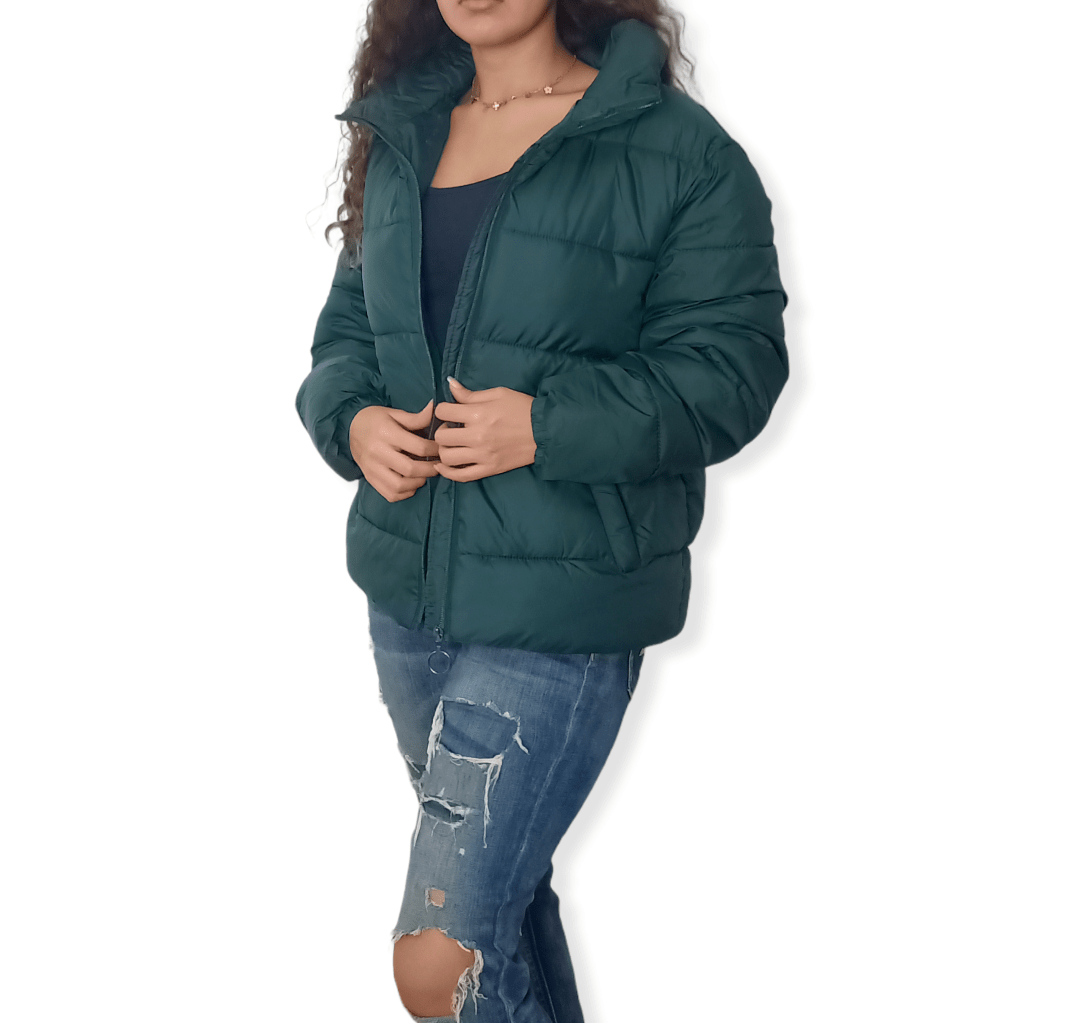 ElOutlet Women Jacket S Puffer Women Sweater - Green
