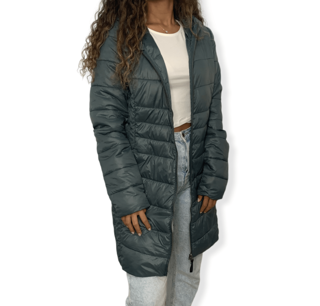 ElOutlet Women Jacket Size 38 (50cm) Puffer Women Coat - Teal
