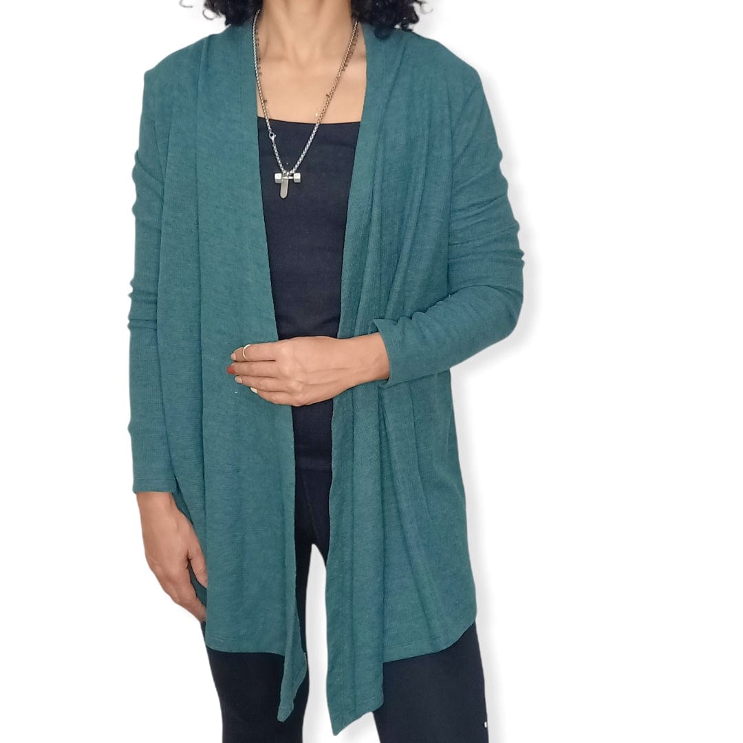 ElOutlet Women Jacket Women Cotton Cardigan - Green