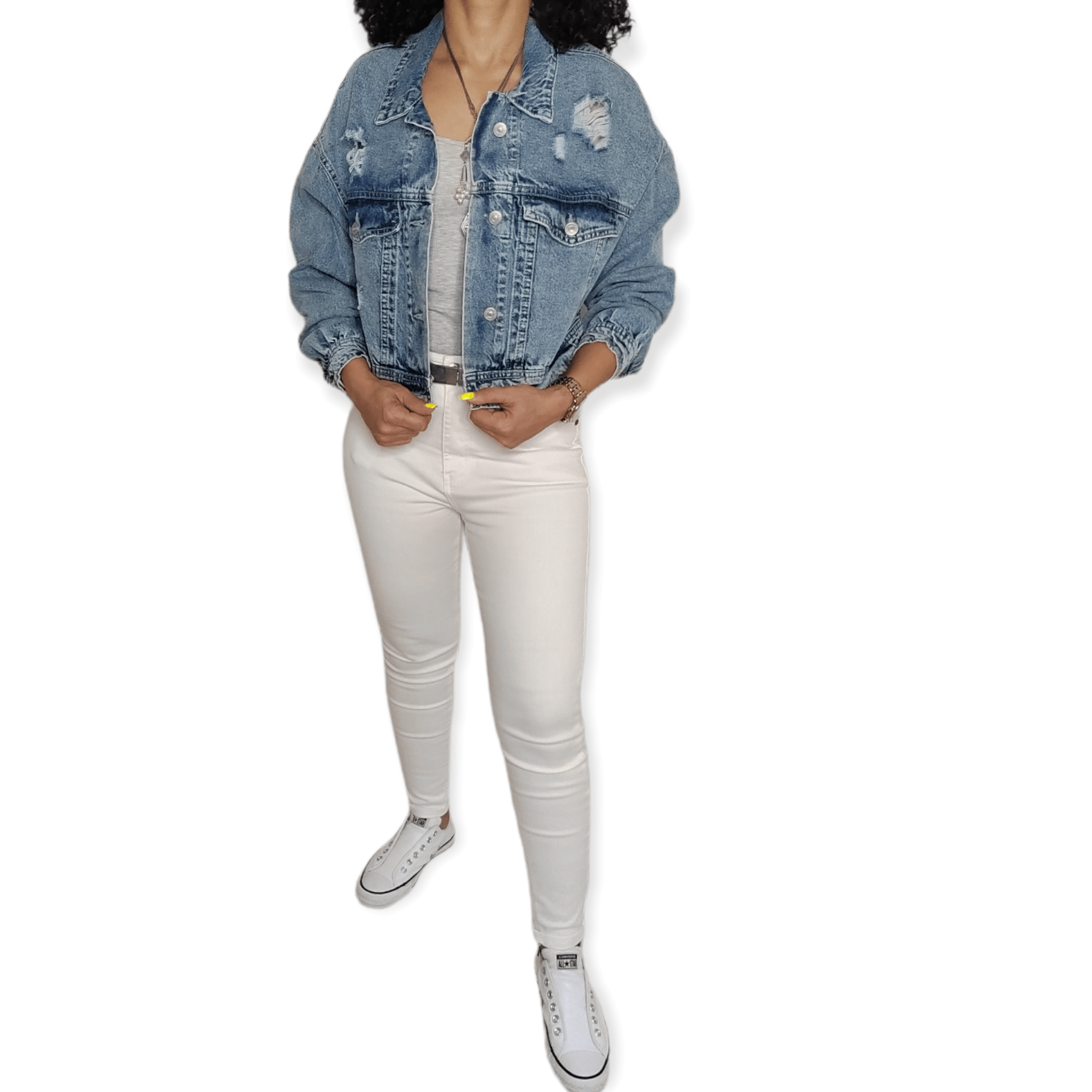 ElOutlet Women Jacket Women Jacket Jeans [3] - (blue)