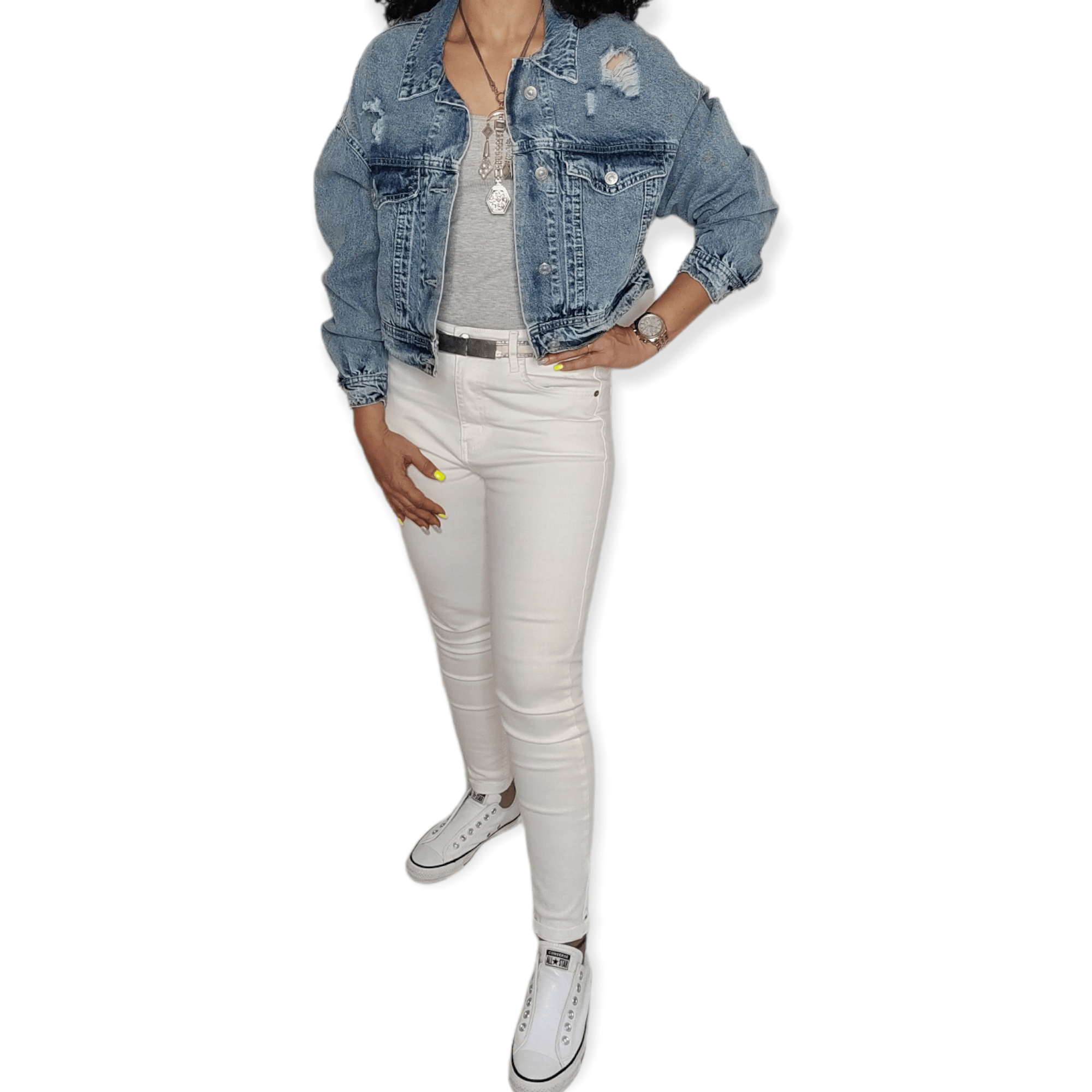 ElOutlet Women Jacket Women Jacket Jeans [3] - (blue)