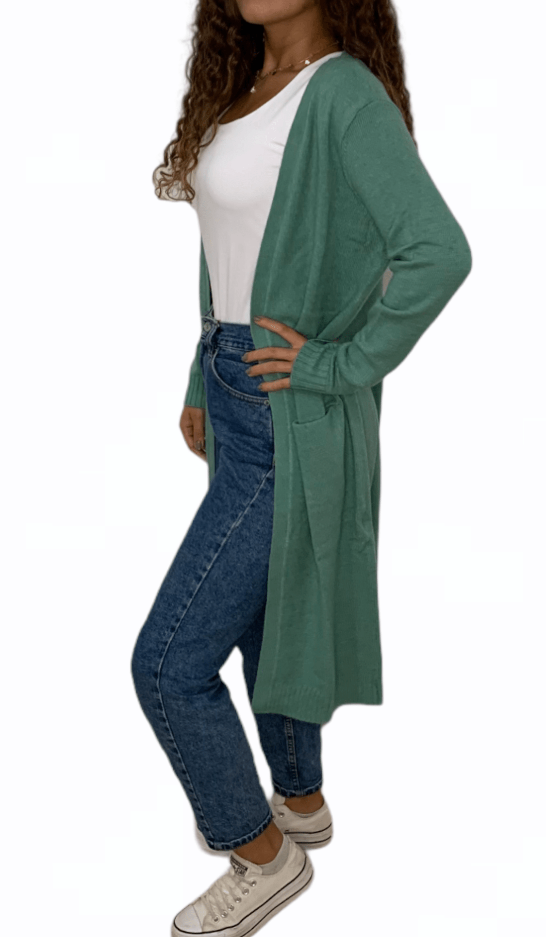 ElOutlet Women Jacket Women Long Jacket - Green