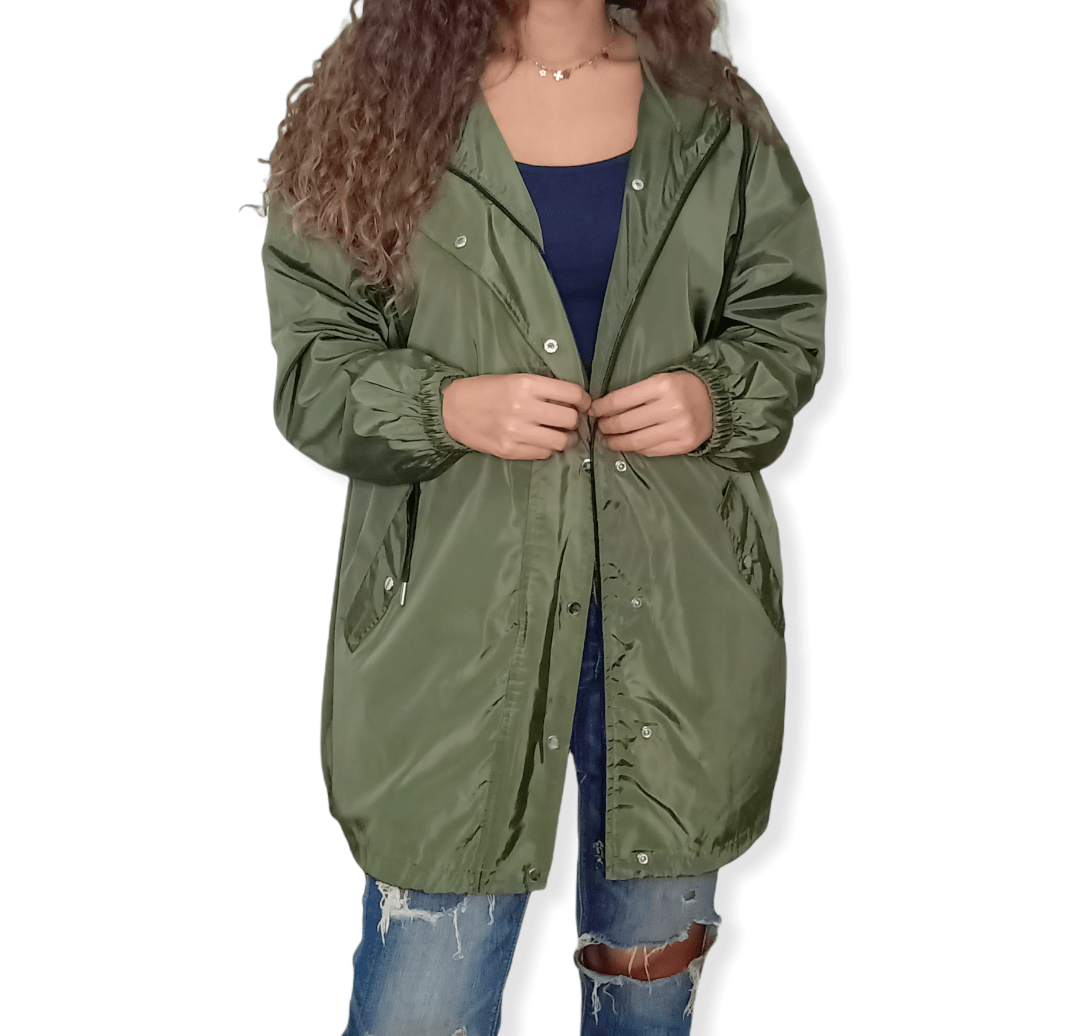 ElOutlet Women Jacket Women Waterproof Jacket - Olive Green