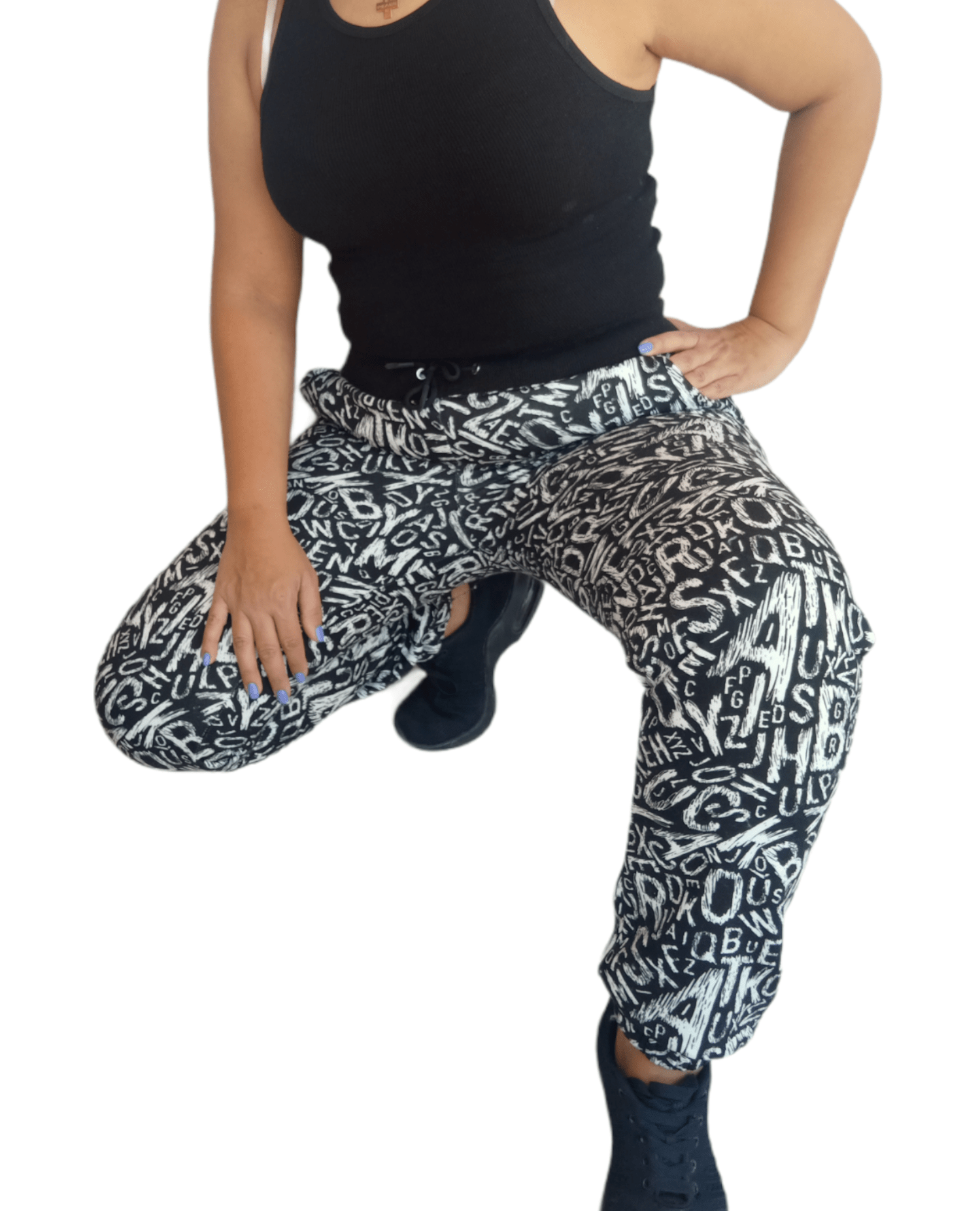 ElOutlet Women Pajama Pants Melton Women Pants - Black Letters