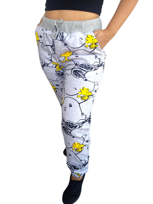 ElOutlet Women Pajama Pants Melton Women Pants - Grey Snoopy