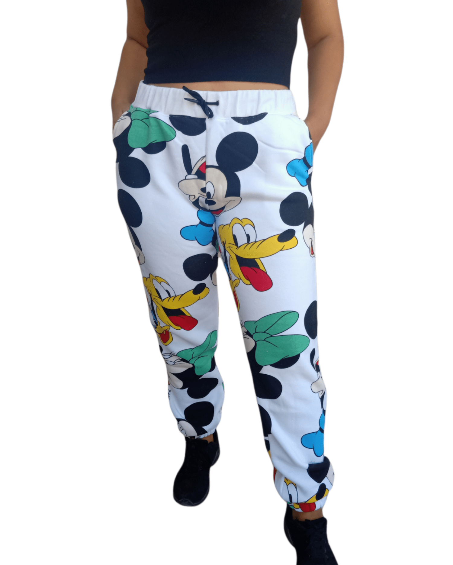 ElOutlet Women Pajama Pants Melton Women Pants - White Characters