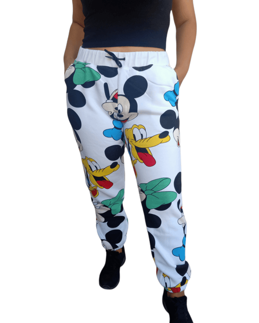 ElOutlet Women Pajama Pants Melton Women Pants - White Characters