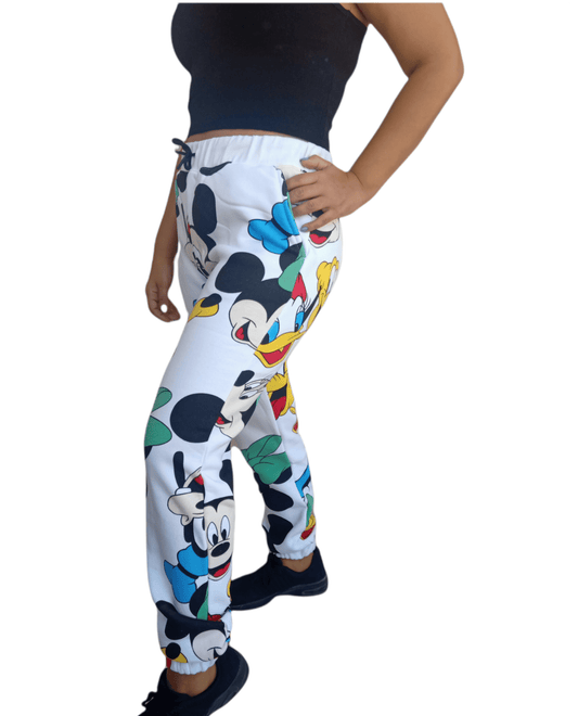 ElOutlet Women Pajama Pants Melton Women Pants - White Characters