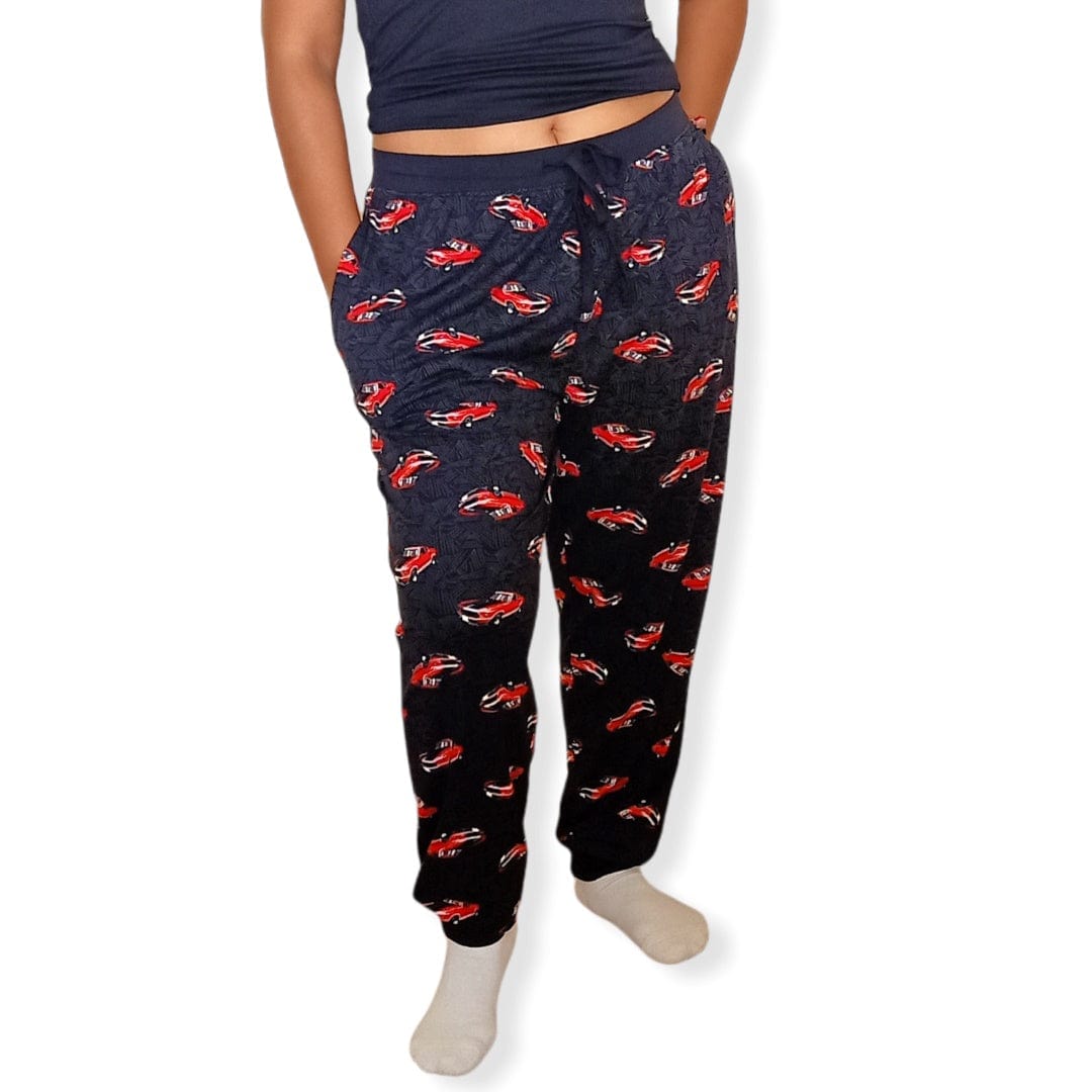 ElOutlet Women Pajama Pants Women Pajama Pants - Black x Red Cars