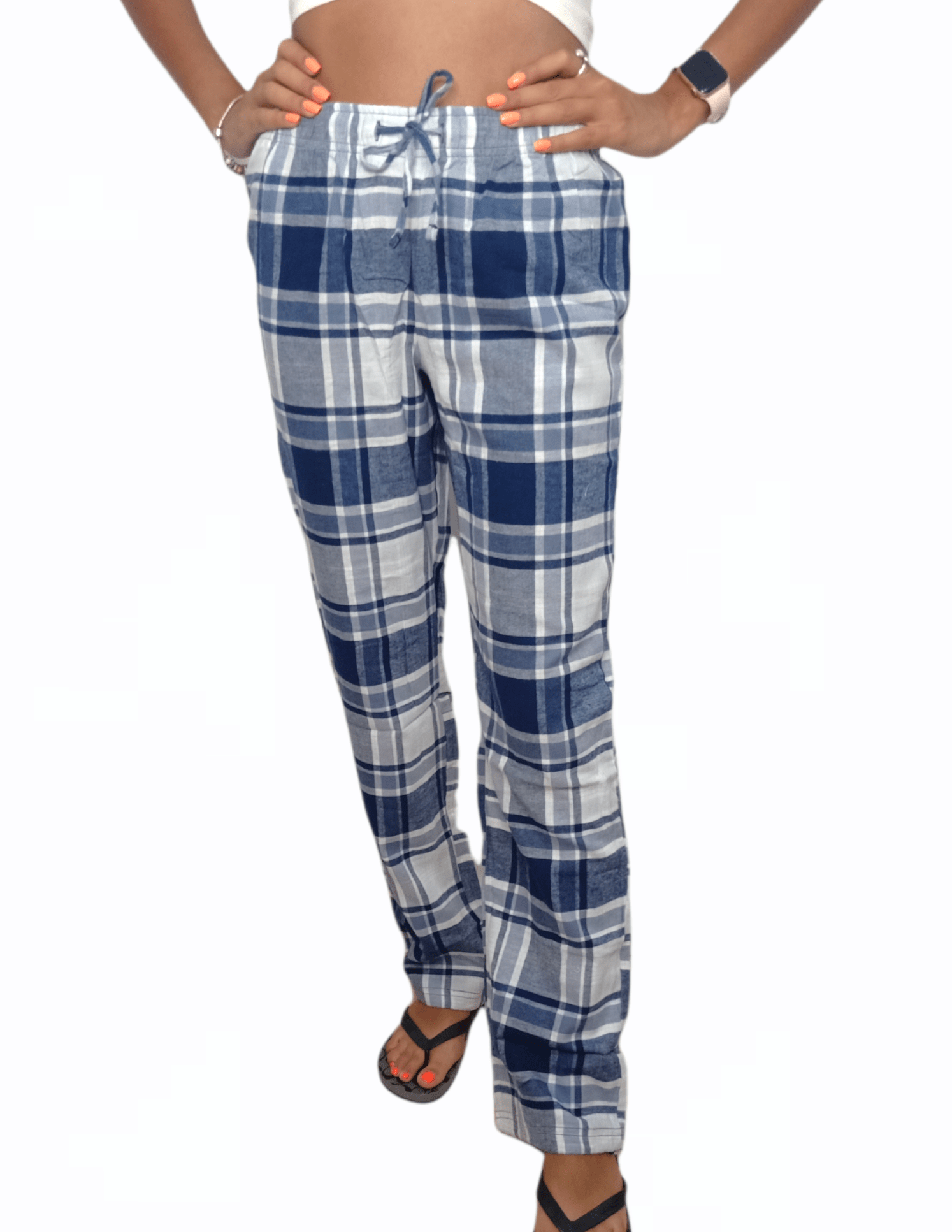 ElOutlet Women Pajama Pants Women Pajama Pants - Blue x White