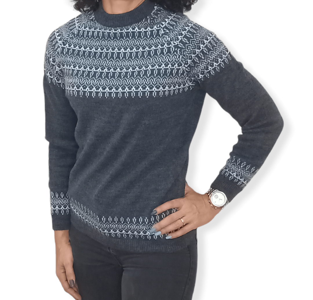 ElOutlet Women Pullover [slim-fit] Women Pullover - Dark Grey