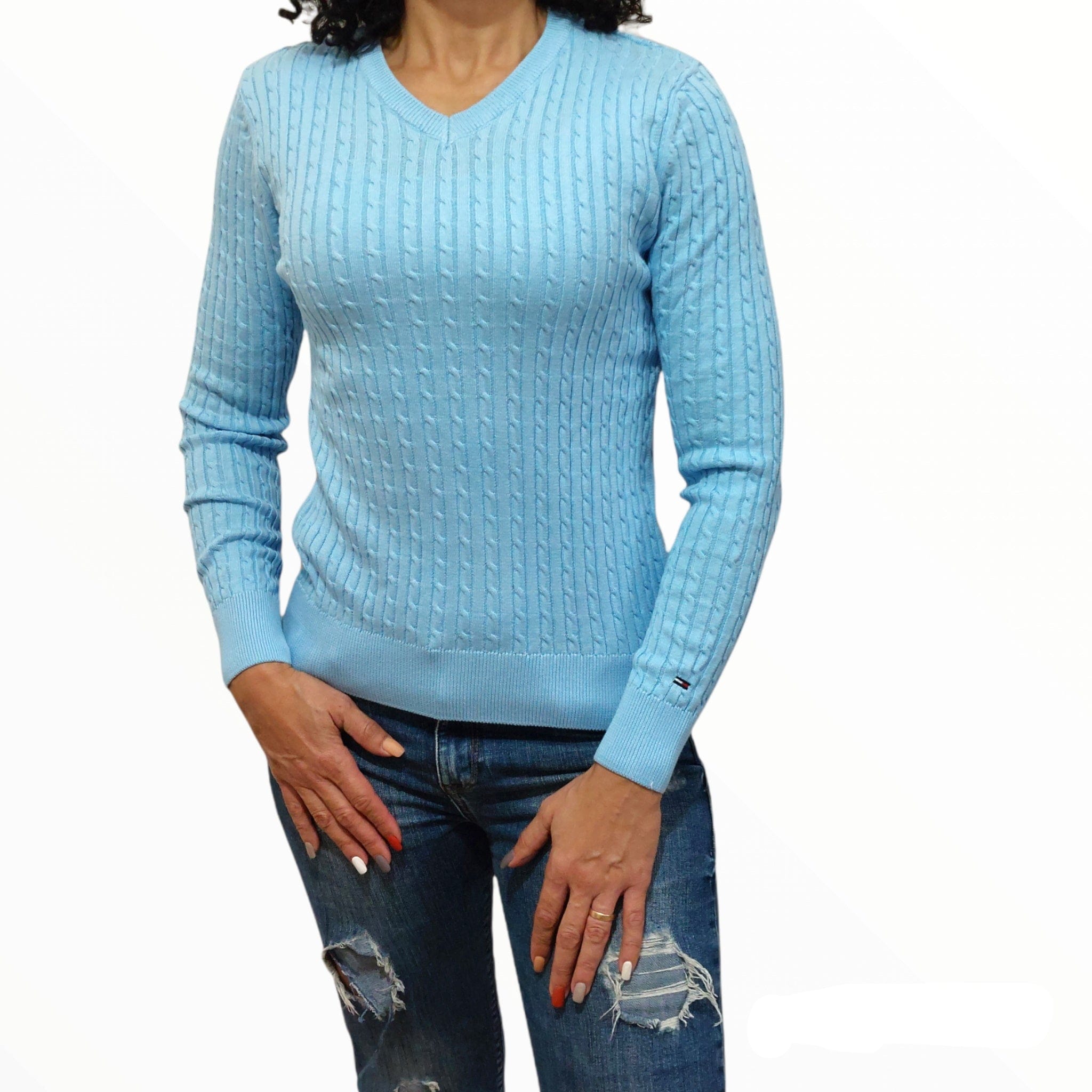 ElOutlet Women Pullover [slim-fit] Women Pullover TH - Baby Blue