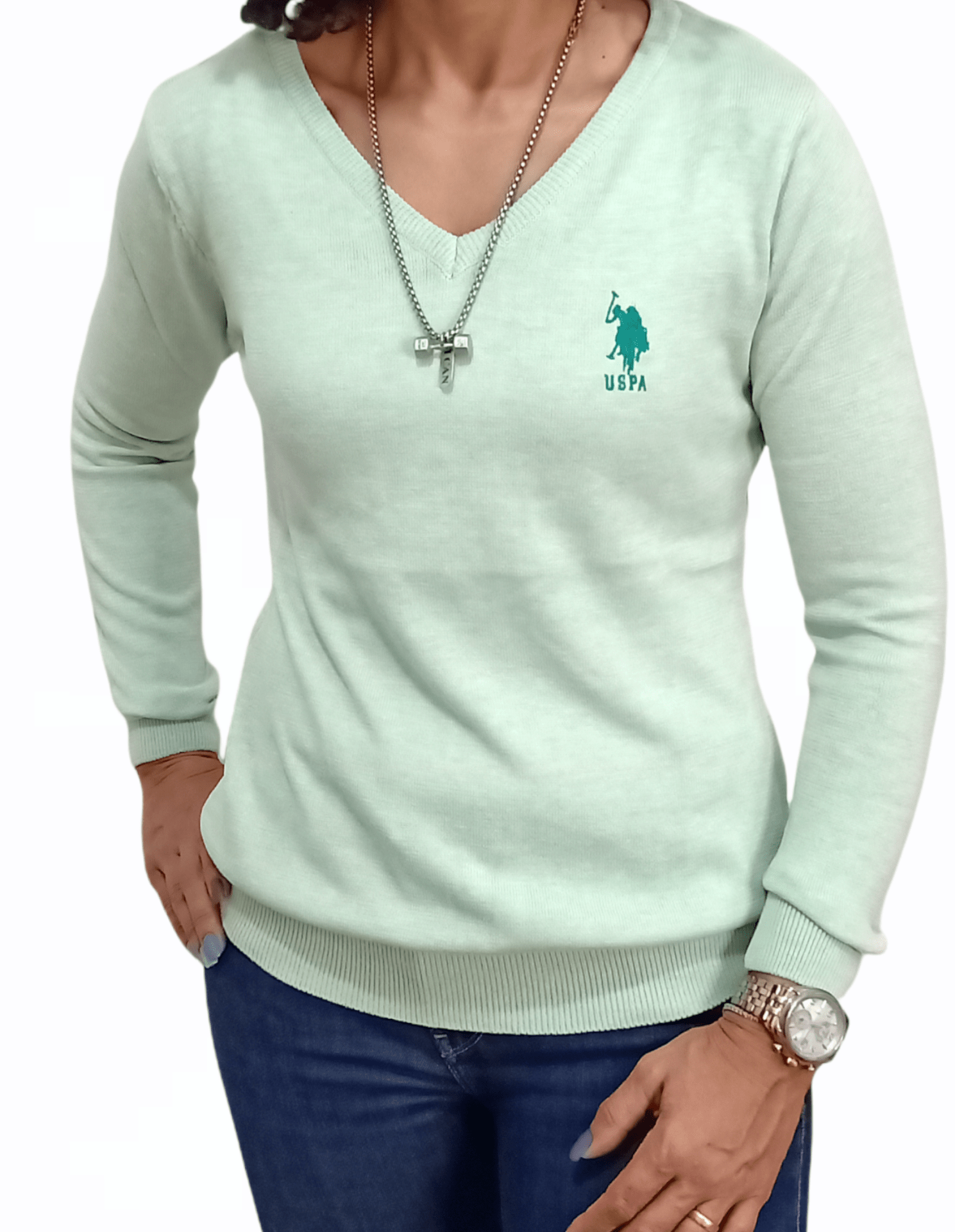 ElOutlet Women Pullover [slim-fit] Women USPA Pullover - Green