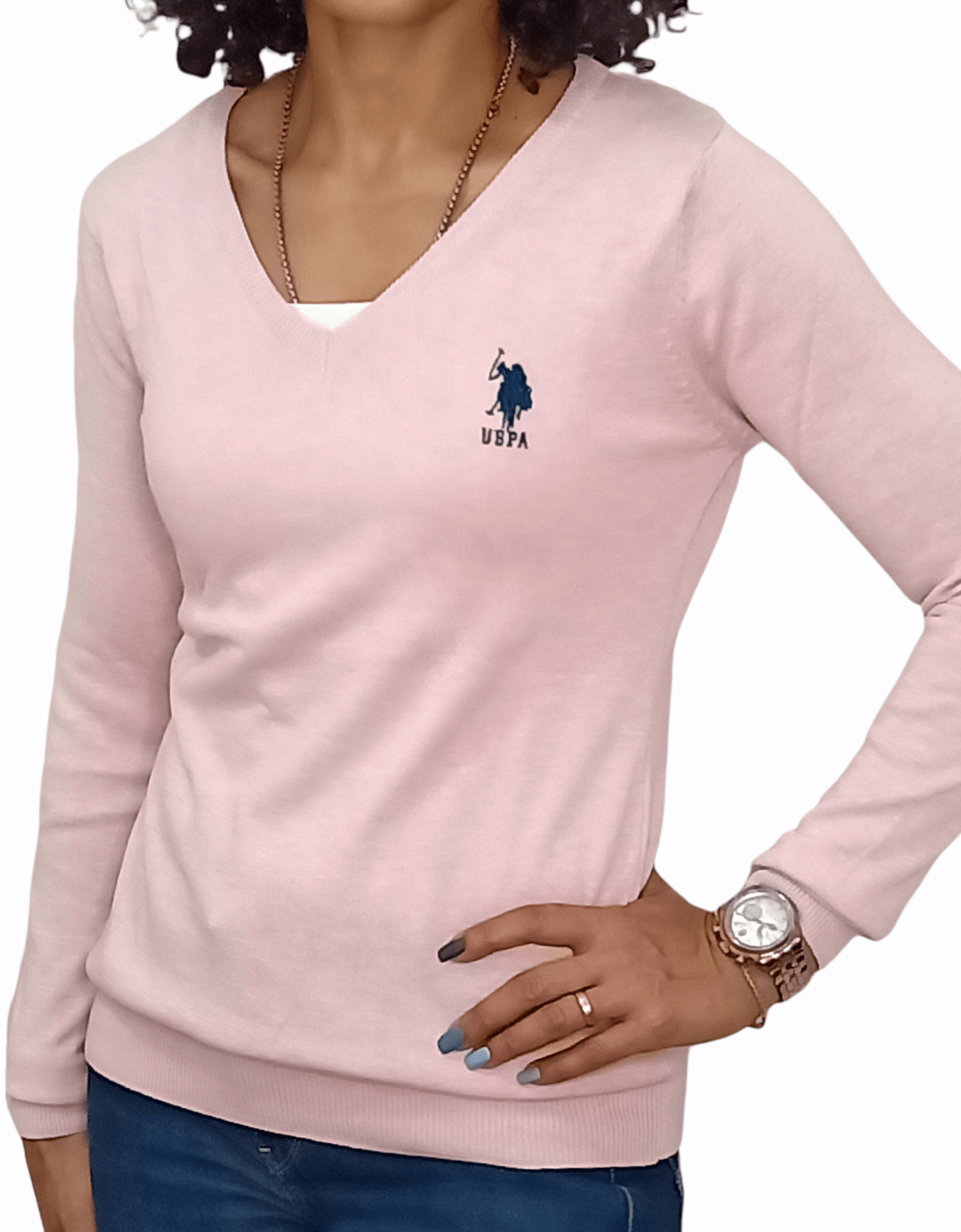 ElOutlet Women Pullover [slim-fit] Women USPA Pullover - Pink