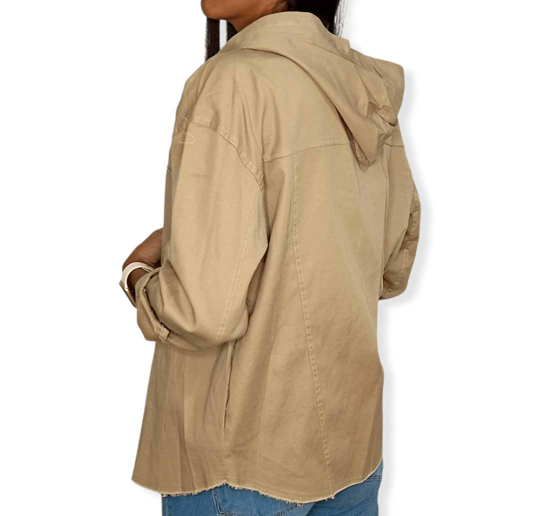 ElOutlet Women Shirt (Oversized Shirt) Beige