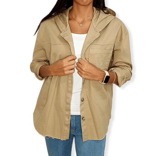 ElOutlet Women Shirt (Oversized Shirt) Beige
