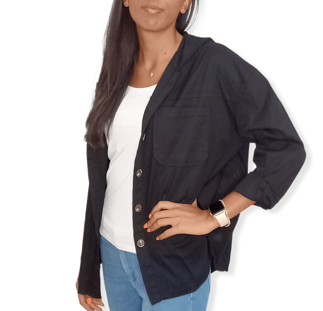 ElOutlet Women Shirt (Oversized Shirt) Black
