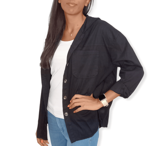 ElOutlet Women Shirt (Oversized Shirt) Black