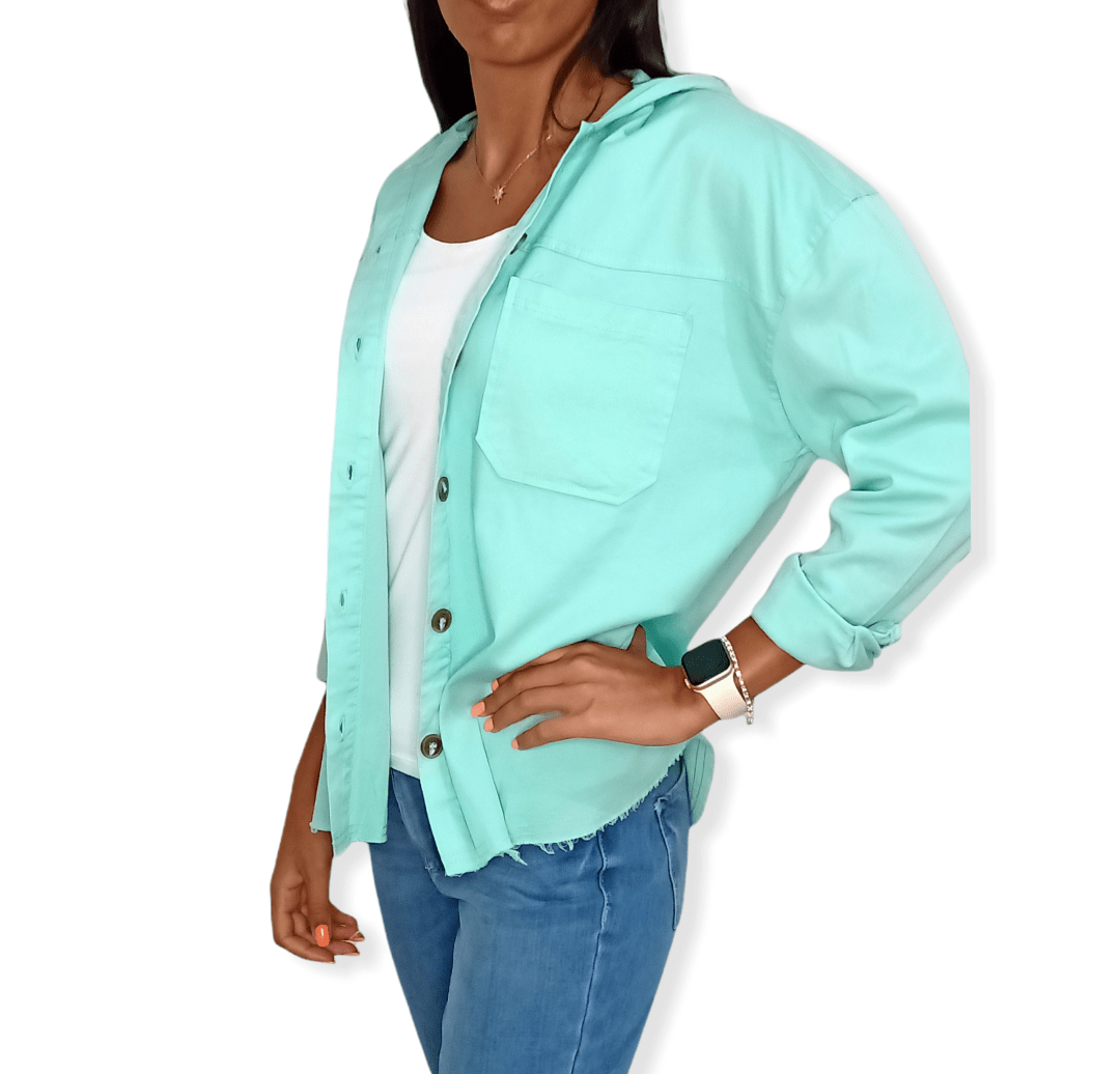 ElOutlet Women Shirt (Oversized Shirt) Light Green