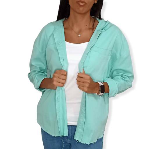 ElOutlet Women Shirt (Oversized Shirt) Light Green