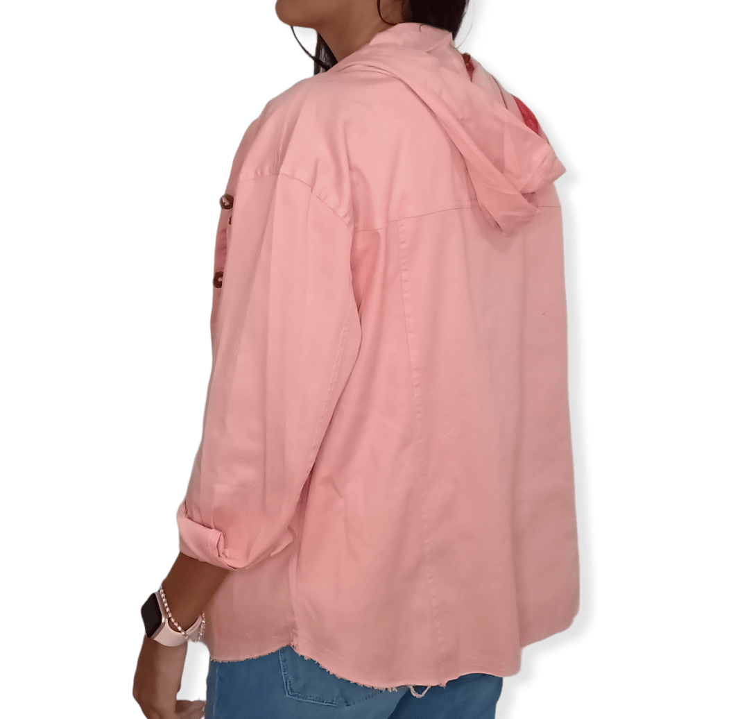 ElOutlet Women Shirt (Oversized Shirt) Peach
