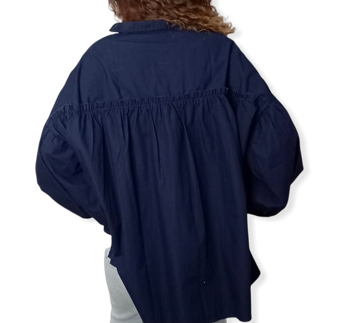 ElOutlet Women Shirt (Oversized Shirts) Dark Blue