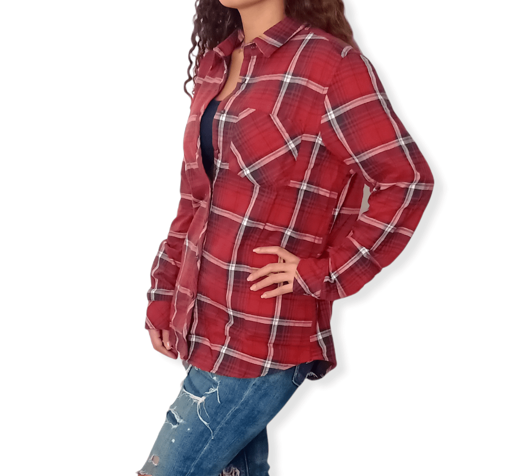 ElOutlet Women Shirt Women Patterned Shirt - Red