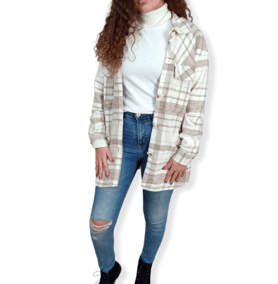 ElOutlet Women Shirt Women Wool Shirt - Beige