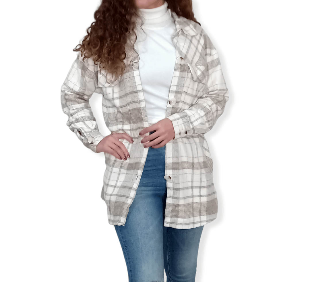 ElOutlet Women Shirt Women Wool Shirt - Beige