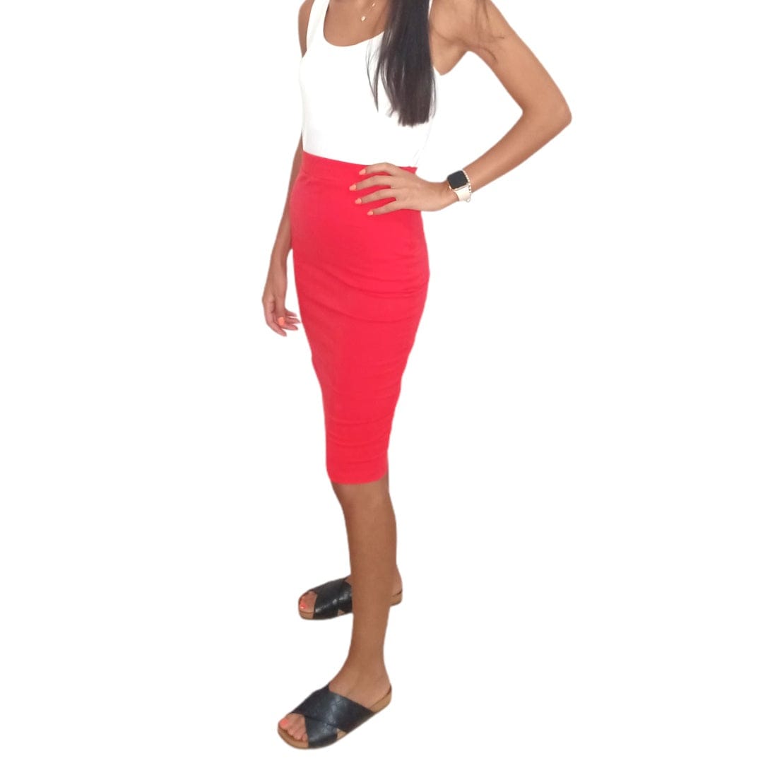 ElOutlet Women Skirt Red Women Cotton Skirt