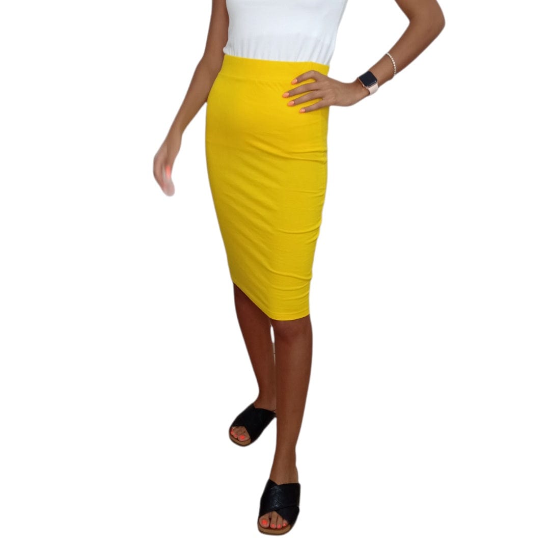 ElOutlet Women Skirt Yellow Women Cotton Skirt