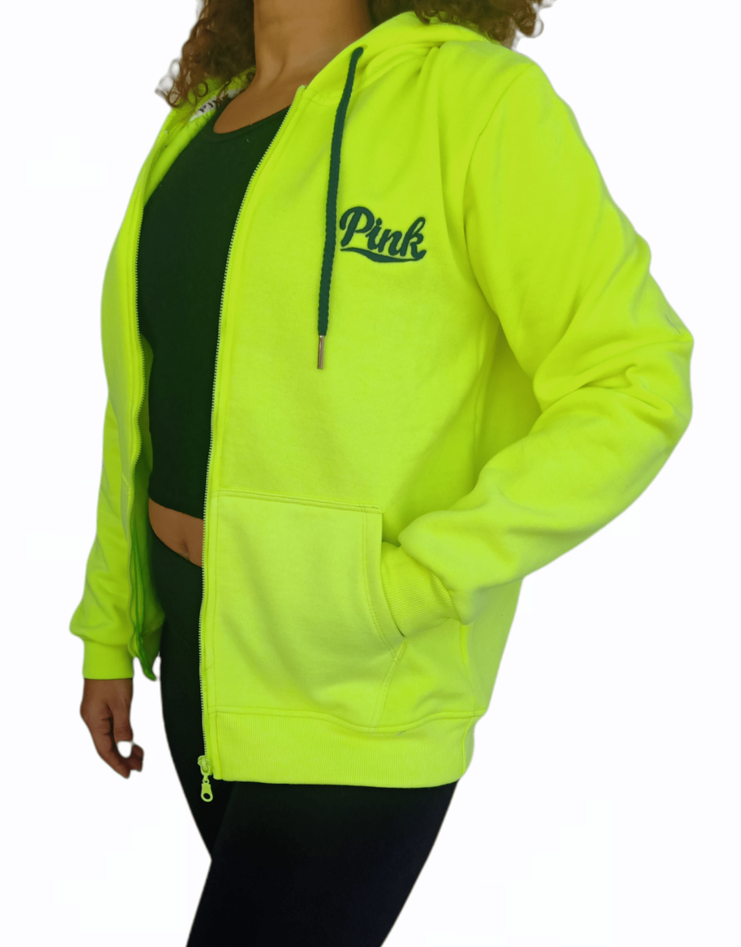 ElOutlet Women Sportsn Hoodie Jacket PINK Women Hoodie Jacket - Neon Yellow