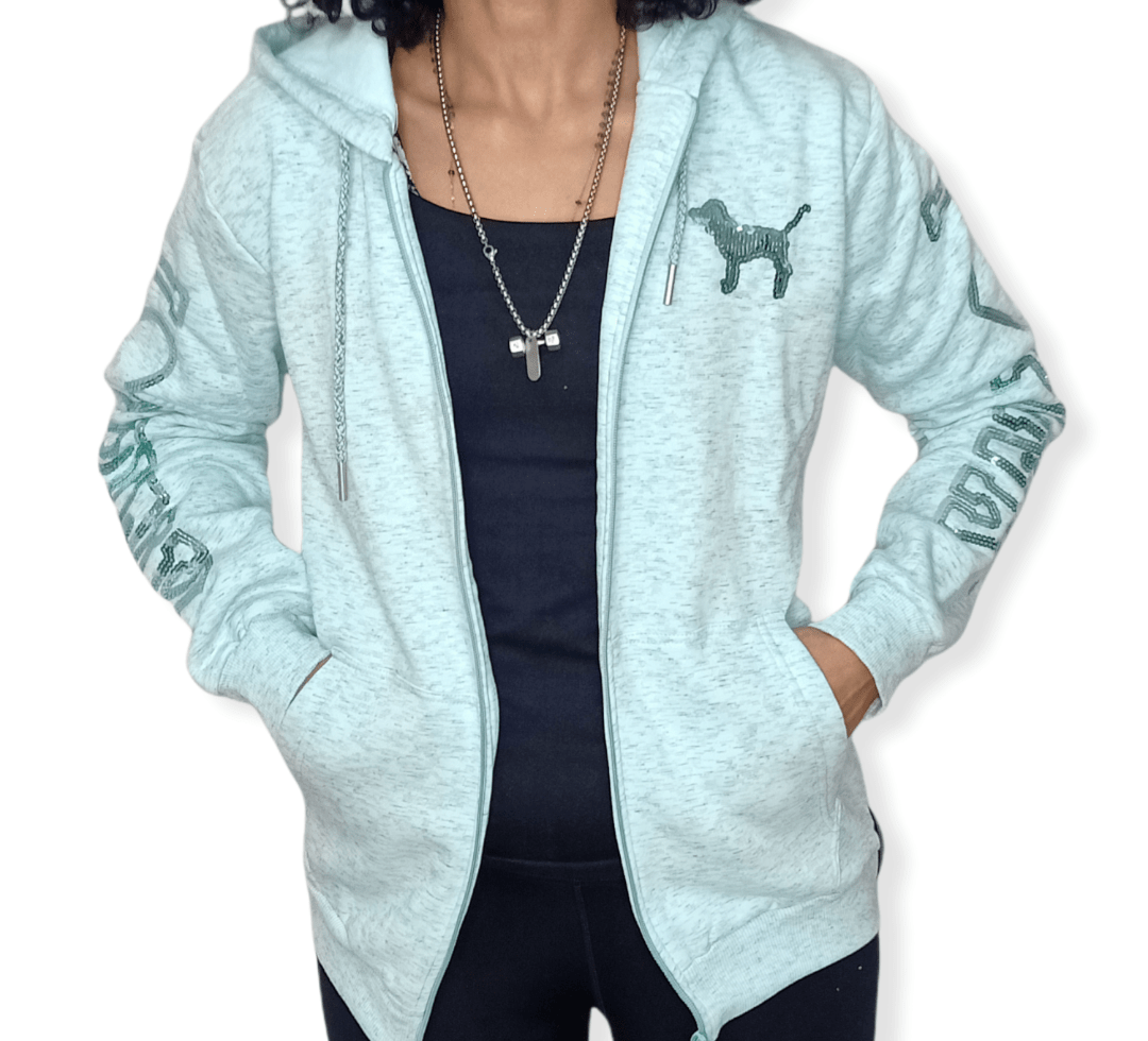 ElOutlet Women Sportsn Hoodie Jacket PINK Women Zip-Through Hoodie - Green