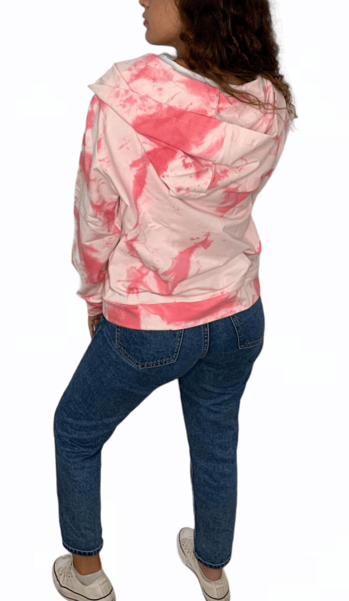 ElOutlet Women Sportsn Hoodie Jacket Tie Dye Hoodie Bershka Jacket - Pink
