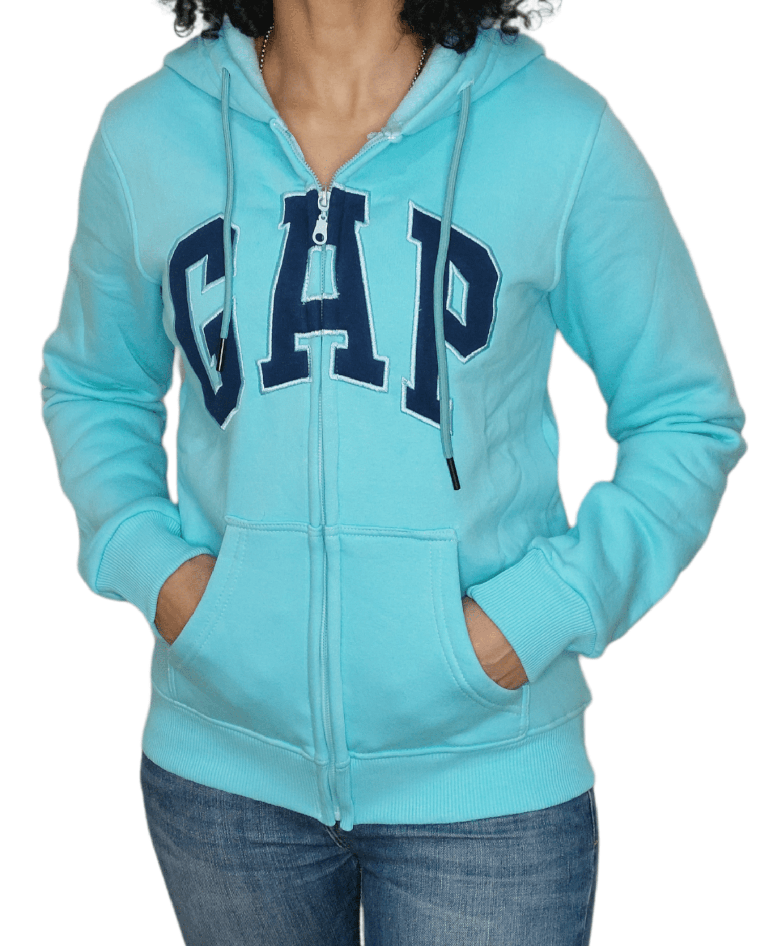 ElOutlet Women Sportsn Hoodie Jacket Women Zip-Through with Hoodie - Baby Blue