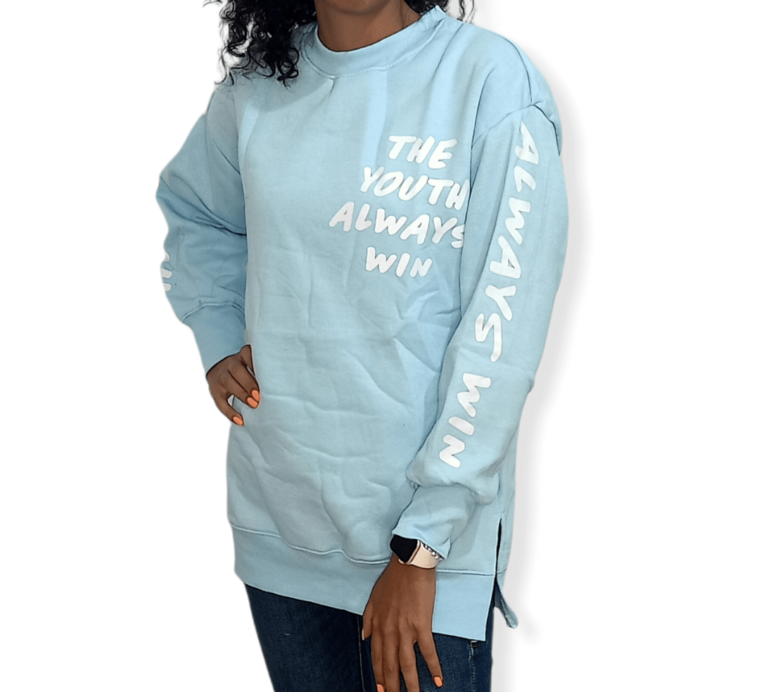 ElOutlet Women Sweatshirt [Big Size] Women Sweatshirt - Baby Blue